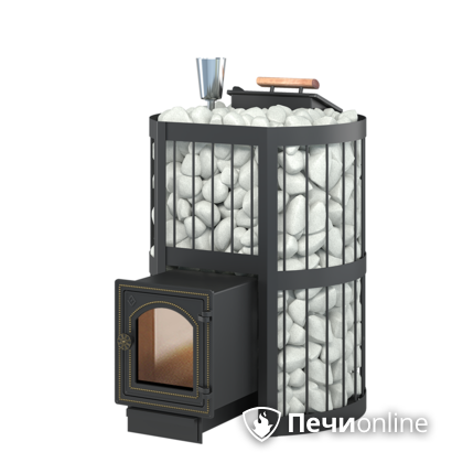 Дровяная банная печь Везувий Ураган Стандарт 16 (ДТ-4С) с закрытой каменкой чугун в Красноярске